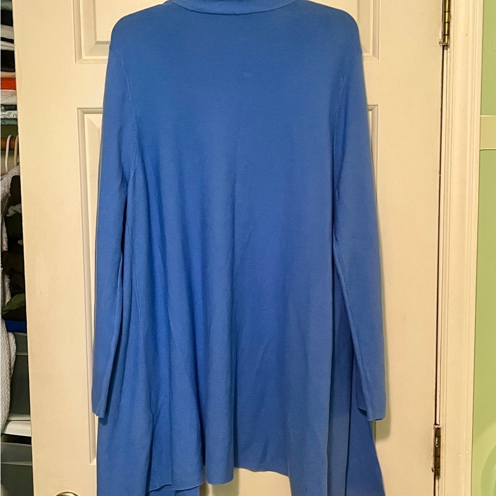 Eileen Fisher Blue Open Front Cardigan Sweater - Picture 2 of 4